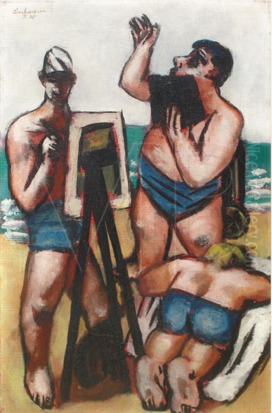 Kunstler am Meer Oil Painting by Max Beckmann