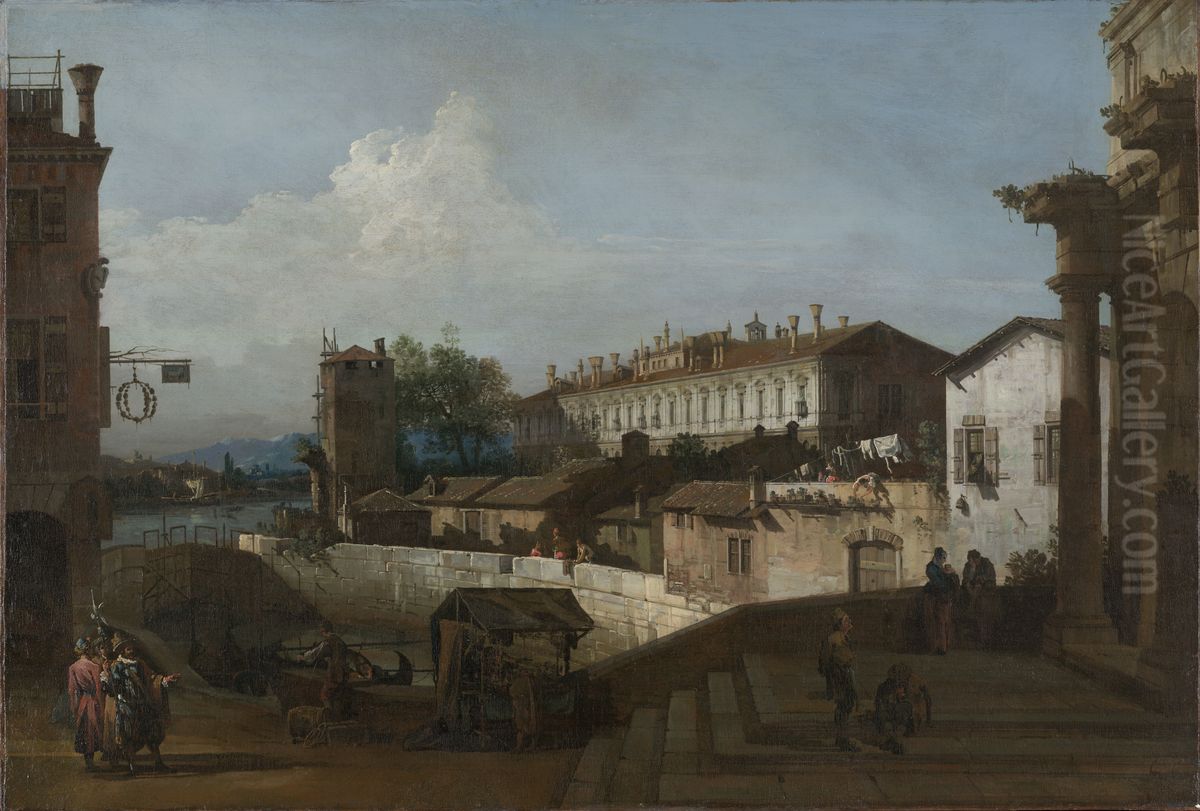 La serratura a Dolo Oil Painting by Bernardo Bellotto