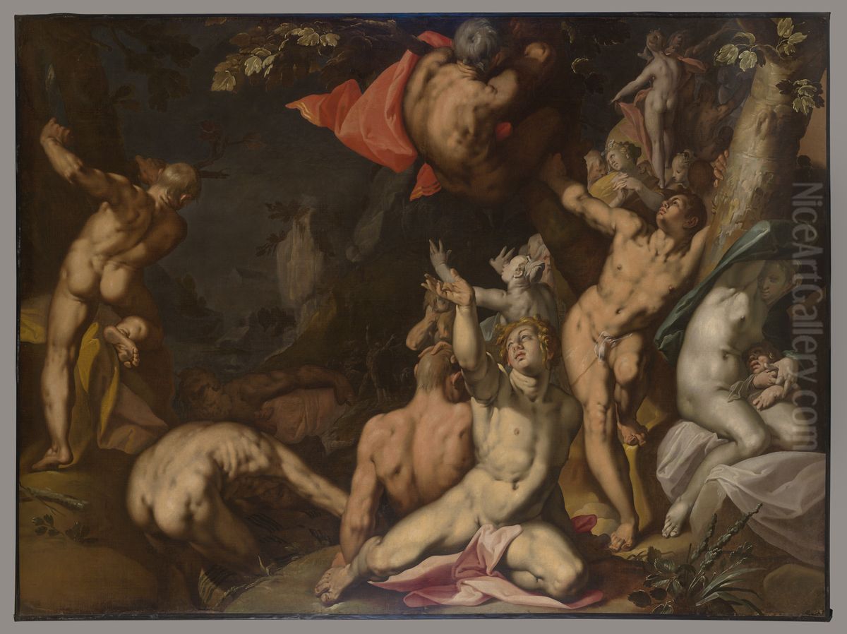 The Deluge Oil Painting by Abraham Bloemaert