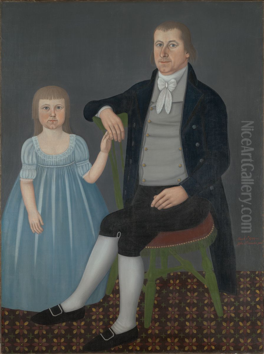 Comfort Starr Mygatt and Lucy Mygatt (1763-1823; 1794-1885) Oil Painting by John Brewster, Jr.