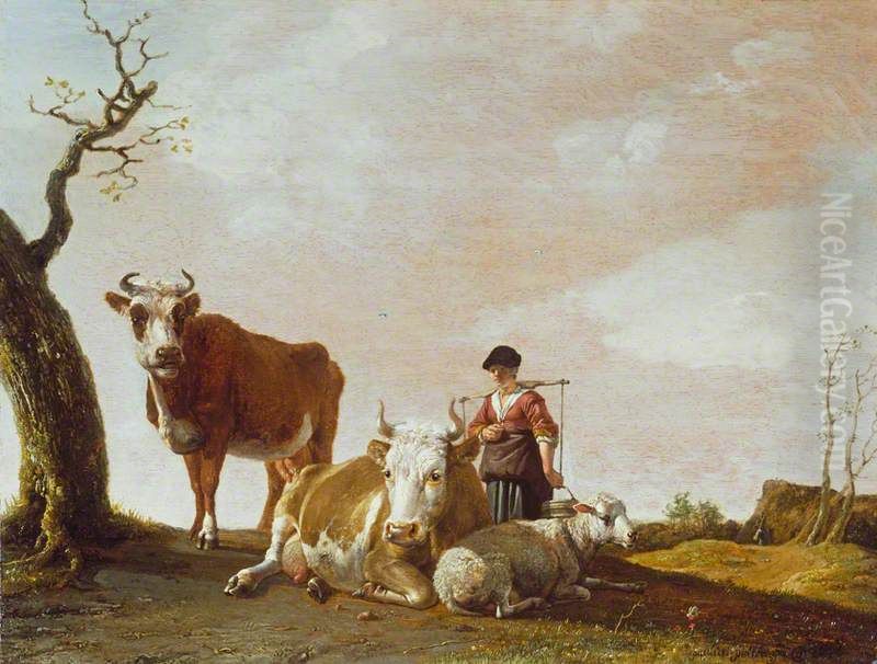 The Milkmaid Oil Painting by Paulus Potter
