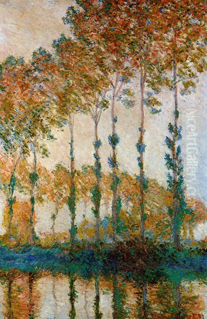 Monet Peupliers sur les rives de l'Epte Automne Oil Painting by Claude Oscar Monet