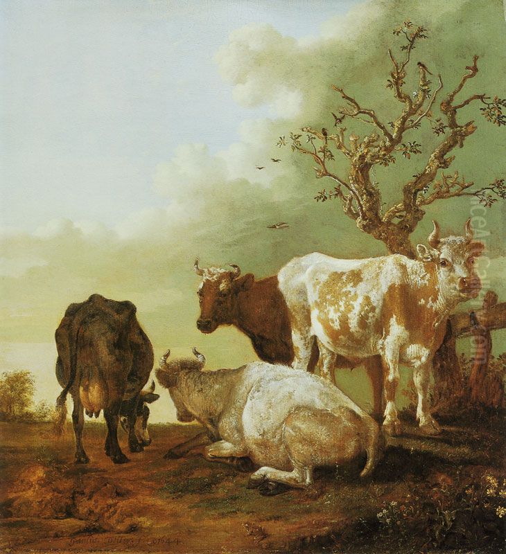 Four Bulls Oil Painting by Paulus Potter