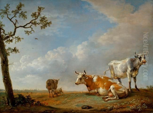 Animals Resting in the Pasture Oil Painting by Paulus Potter