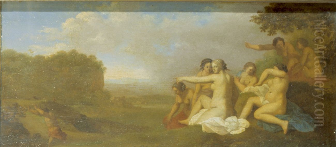 Punishment of a Hunter Oil Painting by Cornelius van Poelenburgh