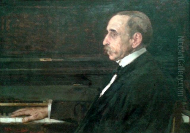 Portrait of the pianist Artur Napoleao Oil Painting by Henrique Bernardelli