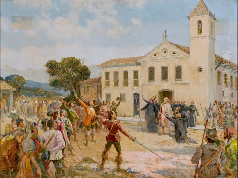 A Renuncia de Ser Rei - Aclamacao de Amador Bueno Oil Painting by Oscar Pereira Da Silva