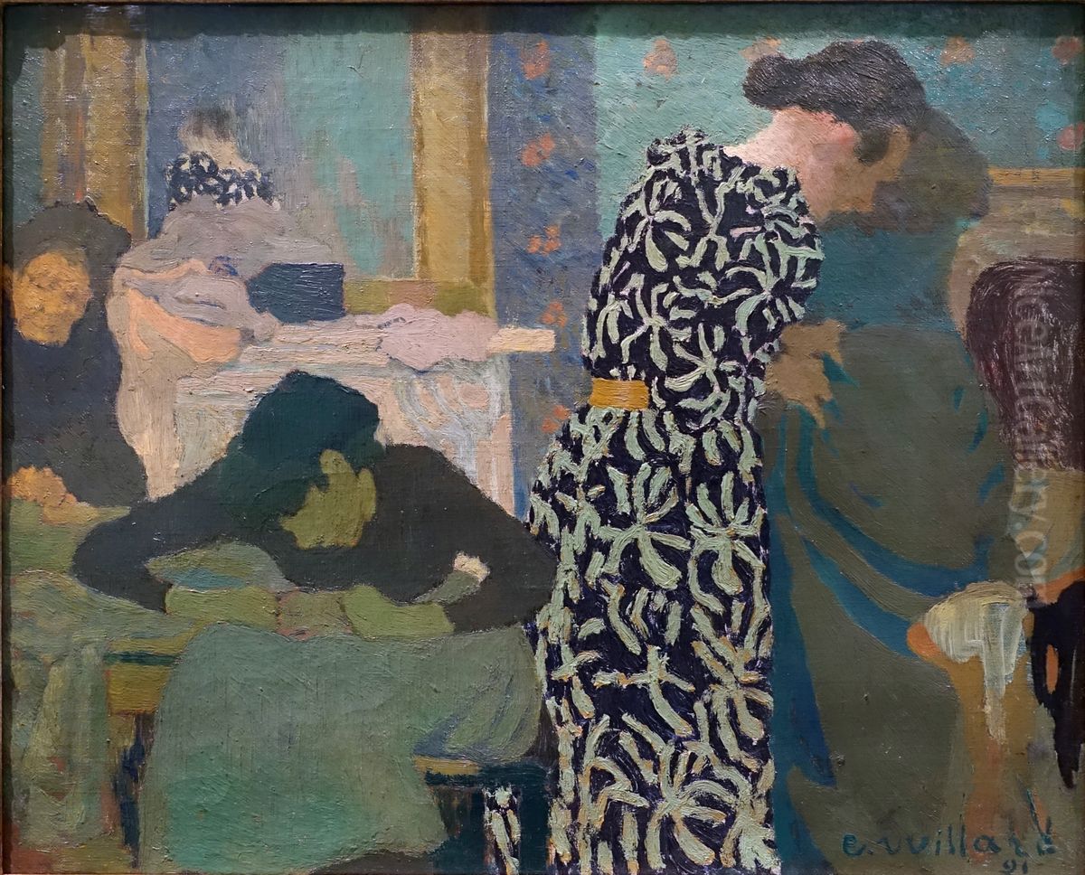 La robe a ramages Oil Painting by Jean-Edouard Vuillard