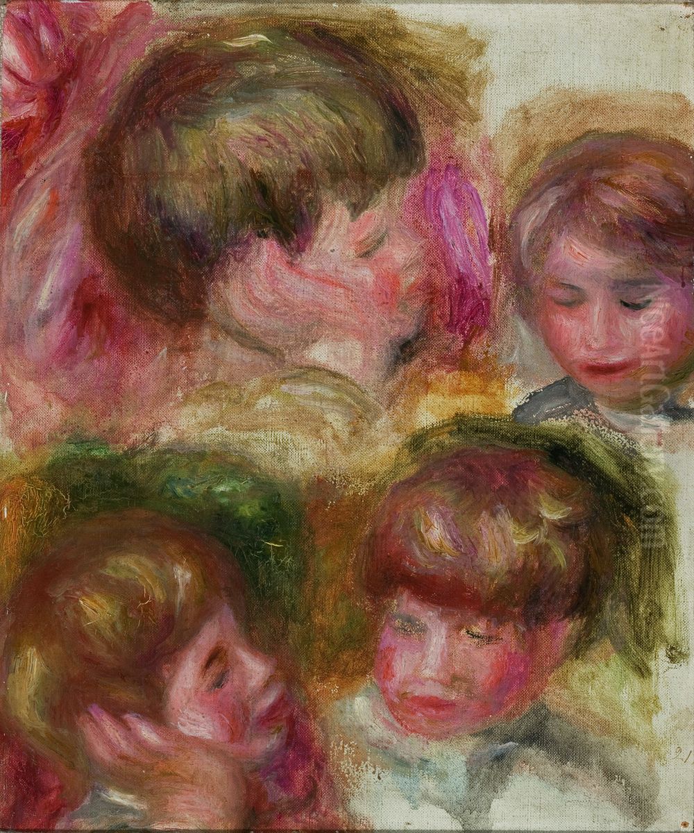 Four Heads Oil Painting by Pierre Auguste Renoir