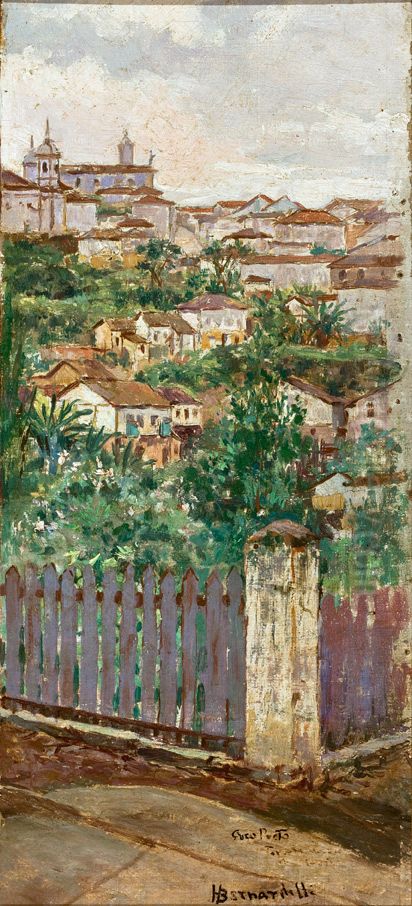 Paisagem de Ouro Preto Oil Painting by Henrique Bernardelli