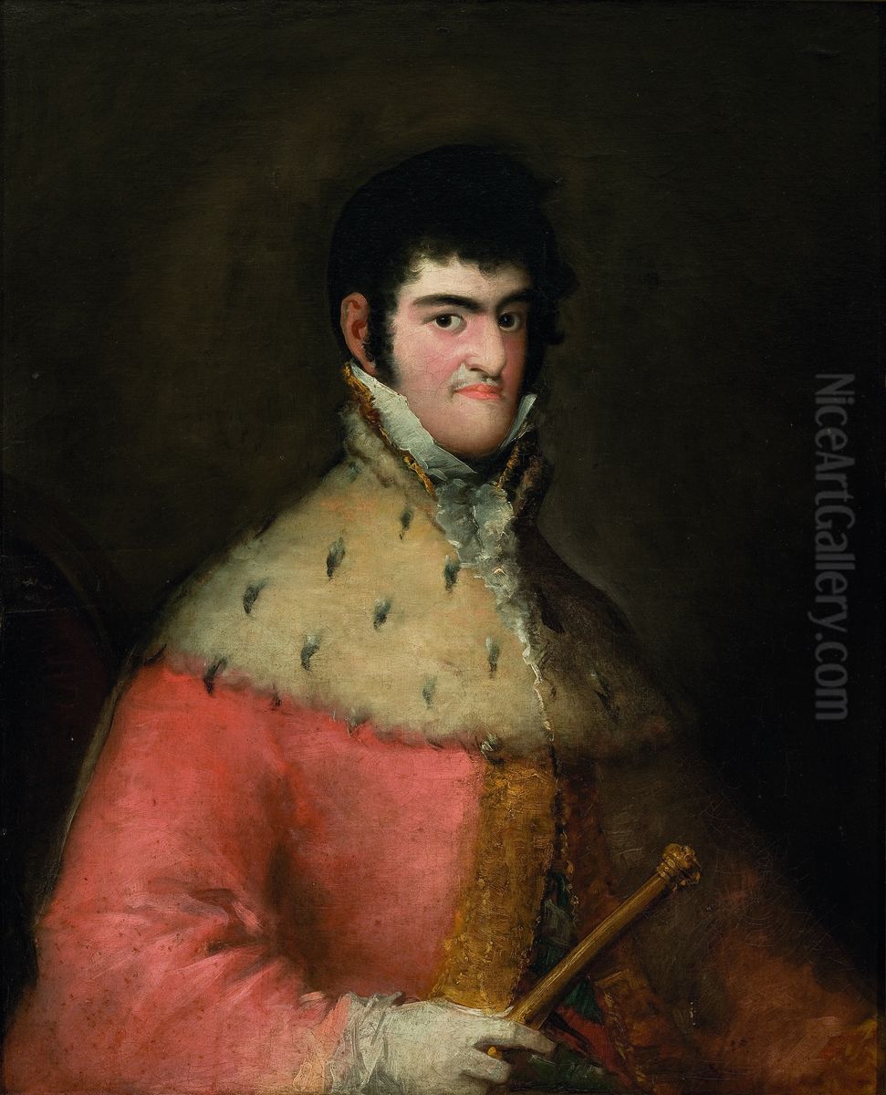 Portrait of Ferdinand VII of Spain Oil Painting by Francisco Goya Fuendetodos