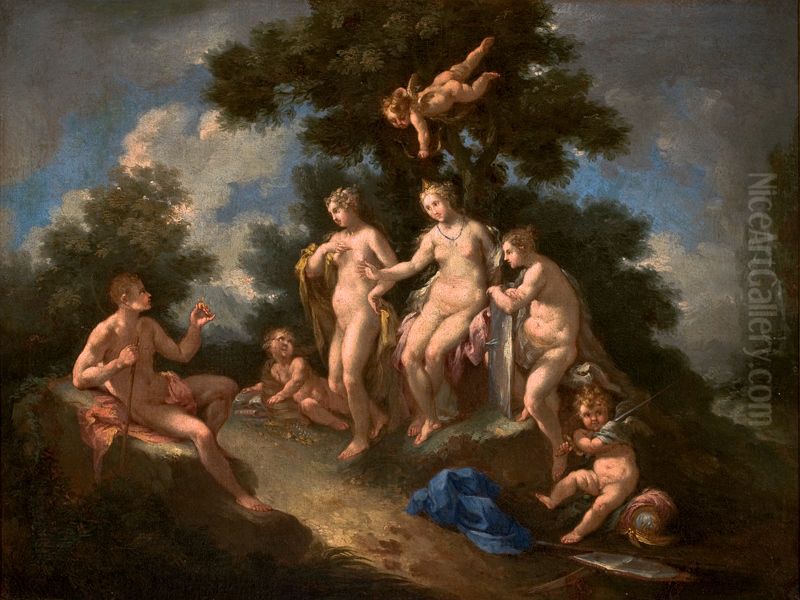 The Judgement of ParisPortugues:O Julgamento de Paris Oil Painting by Michele Rocca