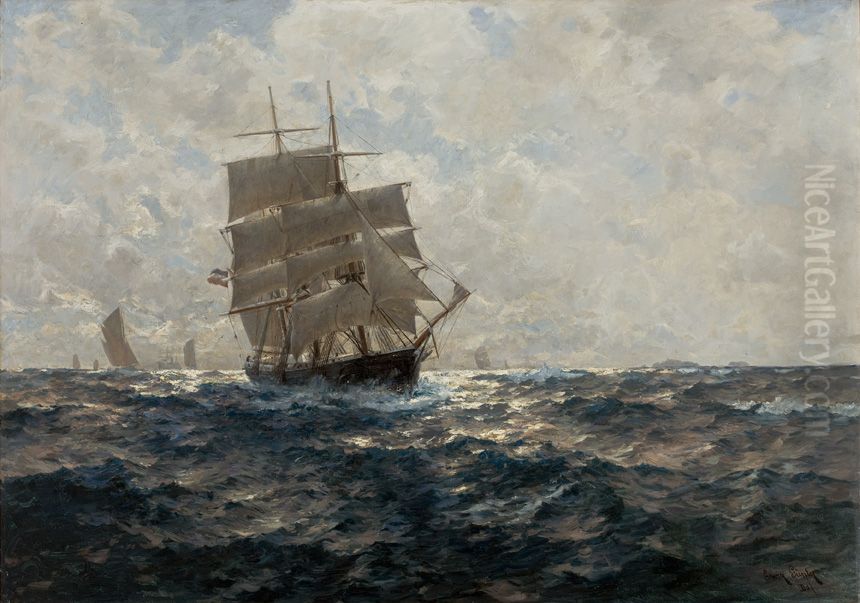 Marinha com Veleiros Oil Painting by unknown