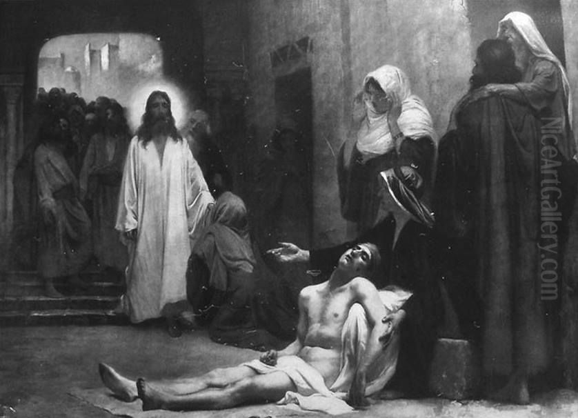 Jesus Christ in Capernaum Oil Painting by Rodolfo Amoedo