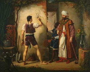 Filippo Lippi, esclave a Alger, tracant sur le mur le portrait de son maitre.