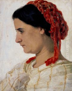 Angela Bocklin mit rotem Haarnetz