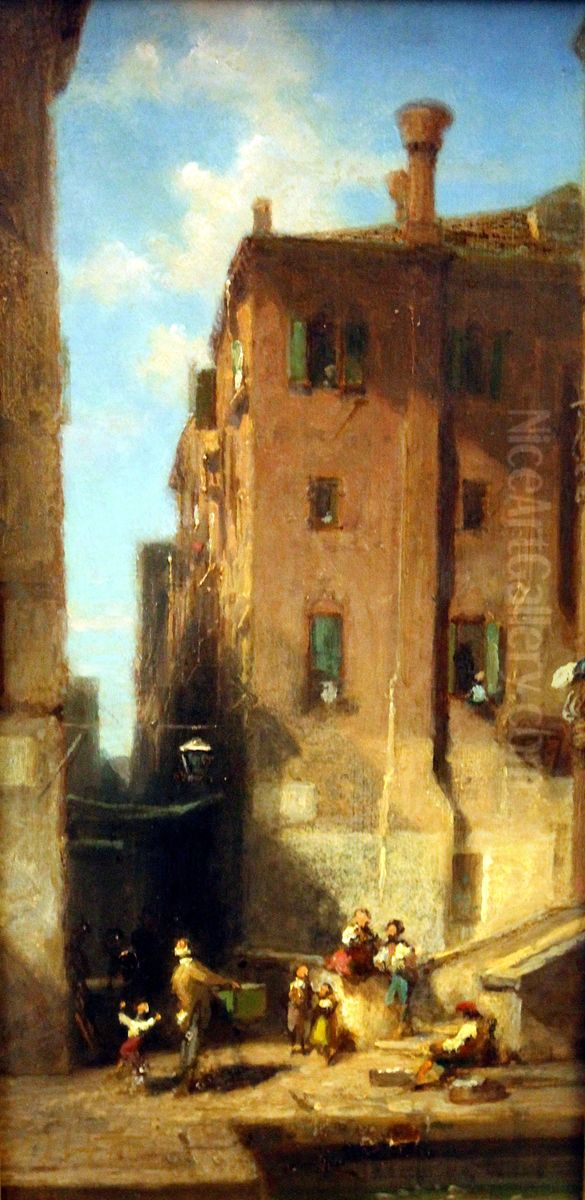 Strasse in Venedig Oil Painting by Carl Spitzweg