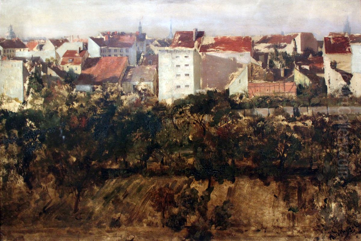 Blick auf Hinterhauser Oil Painting by Adolph von Menzel