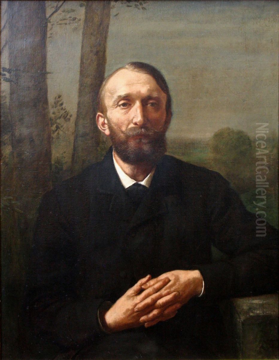 The Art Author Conrad Fiedler Oil Painting by Hans Thoma