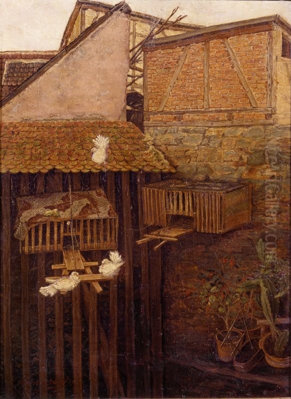 Ecke in einem Hof Oil Painting by Andreas Achenbach