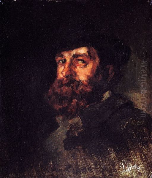 Der Maler Karl Hagemeister Oil Painting by Carl Schuch