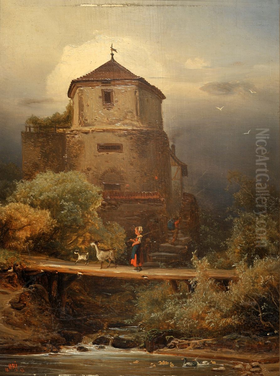 Alter Turm Oil Painting by Otto Reinhard Jacobi