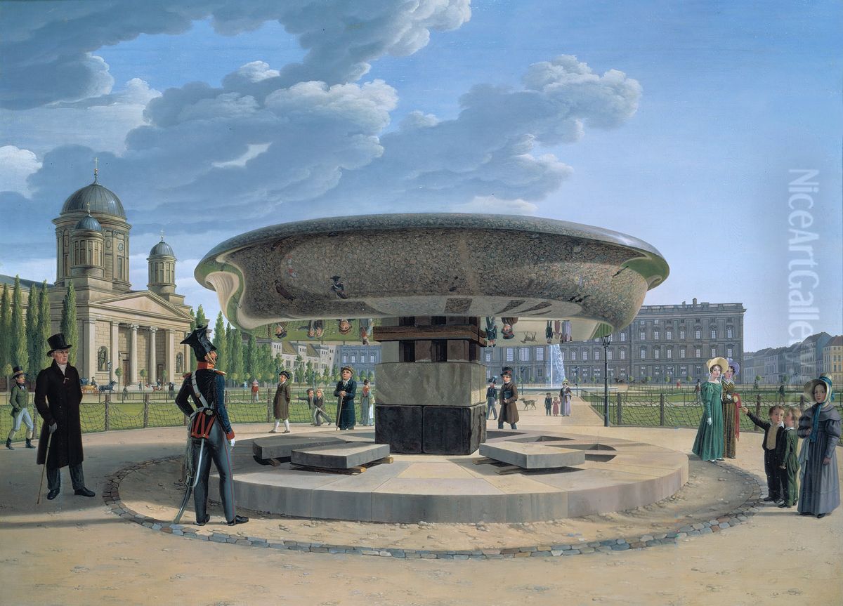Die Granitschale im Berliner Lustgarten Oil Painting by Johann Erdmann Hummel