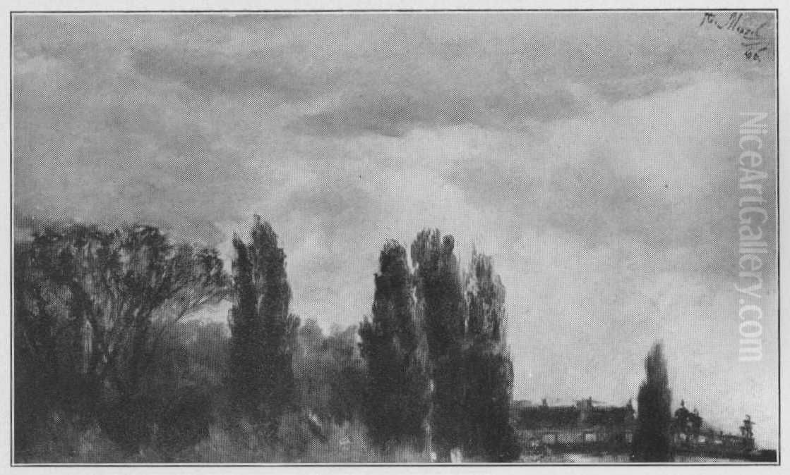 Blick auf den Park des Prinzen Albrecht Oil Painting by Adolph von Menzel