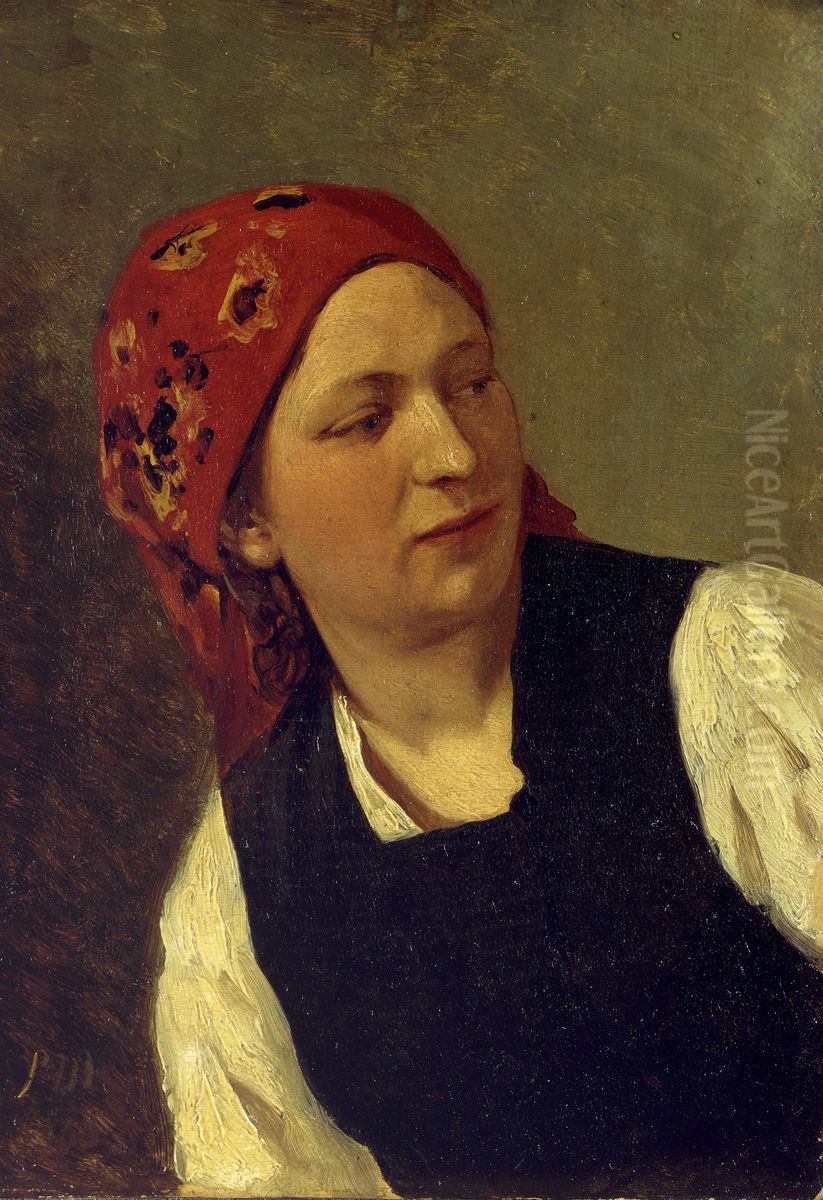 Bauerin Oil Painting by Paul Friedrich Meyerheim