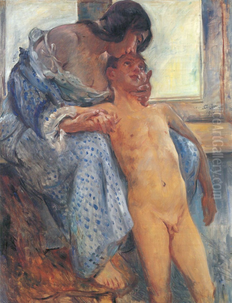 Mother's love Oil Painting by Lovis (Franz Heinrich Louis) Corinth