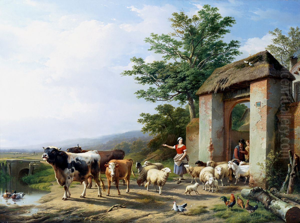 Outbound herd Oil Painting by Eugene Verboeckhoven