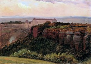 Saxon countryside. ,Sonnenstein' near Pirna / Saxon Castle