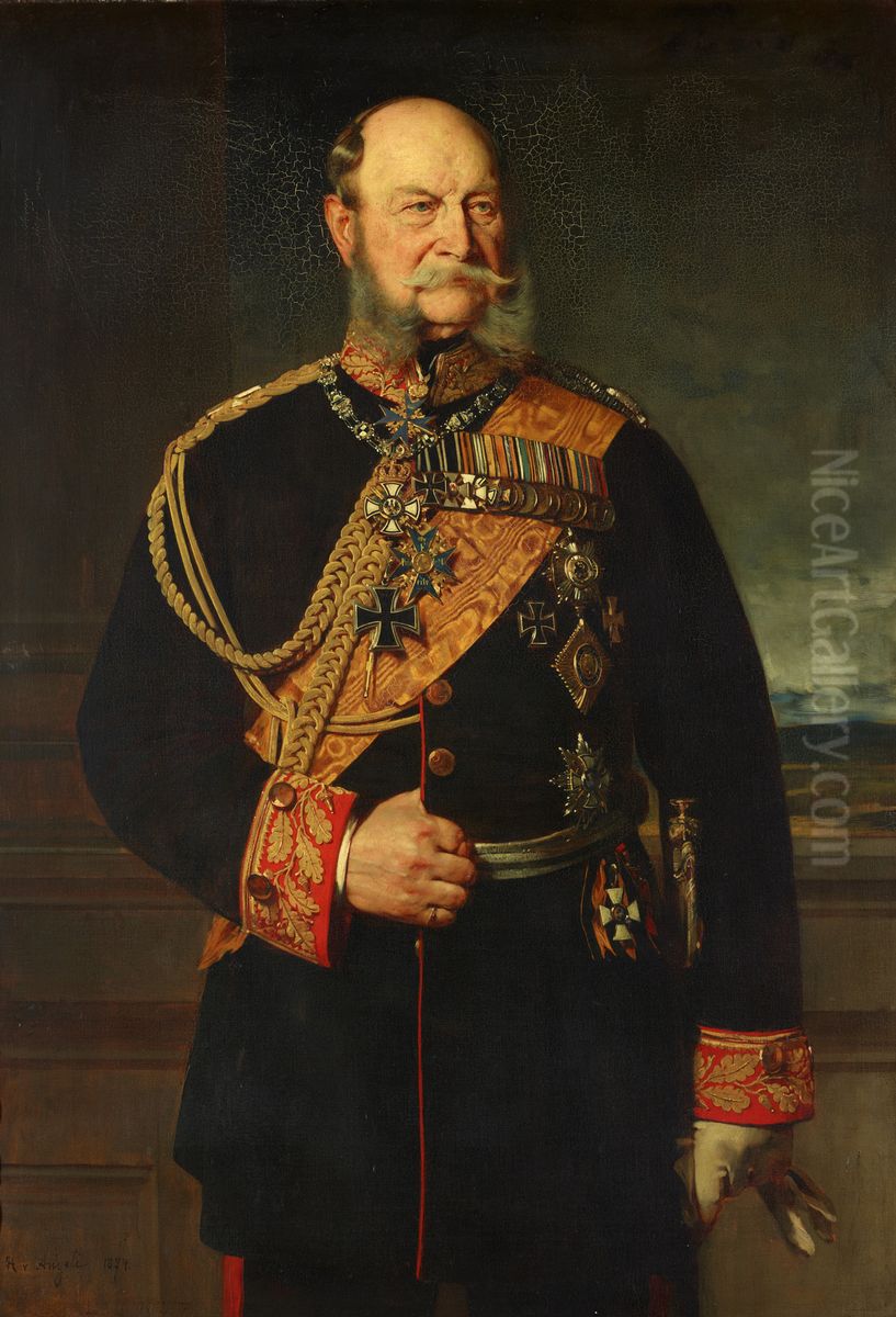 Bildnis Wilhelm I., Deutscher Kaiser und Konig von Preussen Oil Painting by Baron Heinrich von Angeli