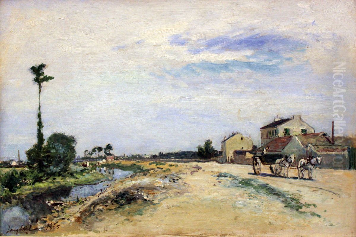 Kleiner Kanal an der Seine bei Meudon Oil Painting by Johan Jongkind