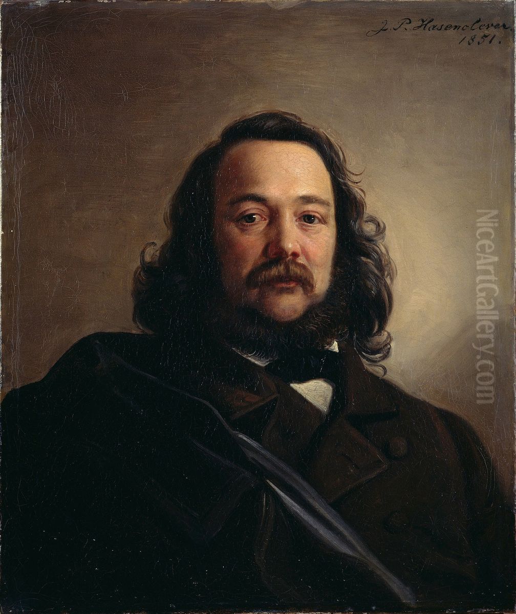Bildnis des Dichters Ferdinand Freiligrath Oil Painting by Johann Peter Hasenclever
