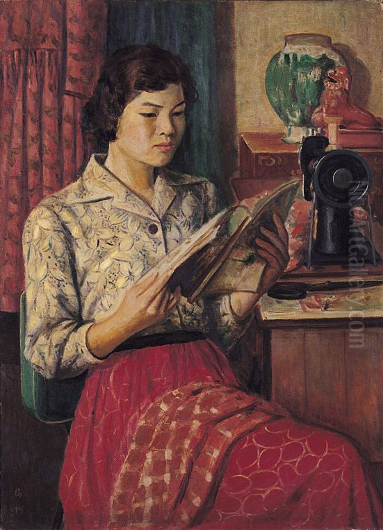 zhong wen (tai wan): xiao qi (yi) Oil Painting by Li Mei-shu