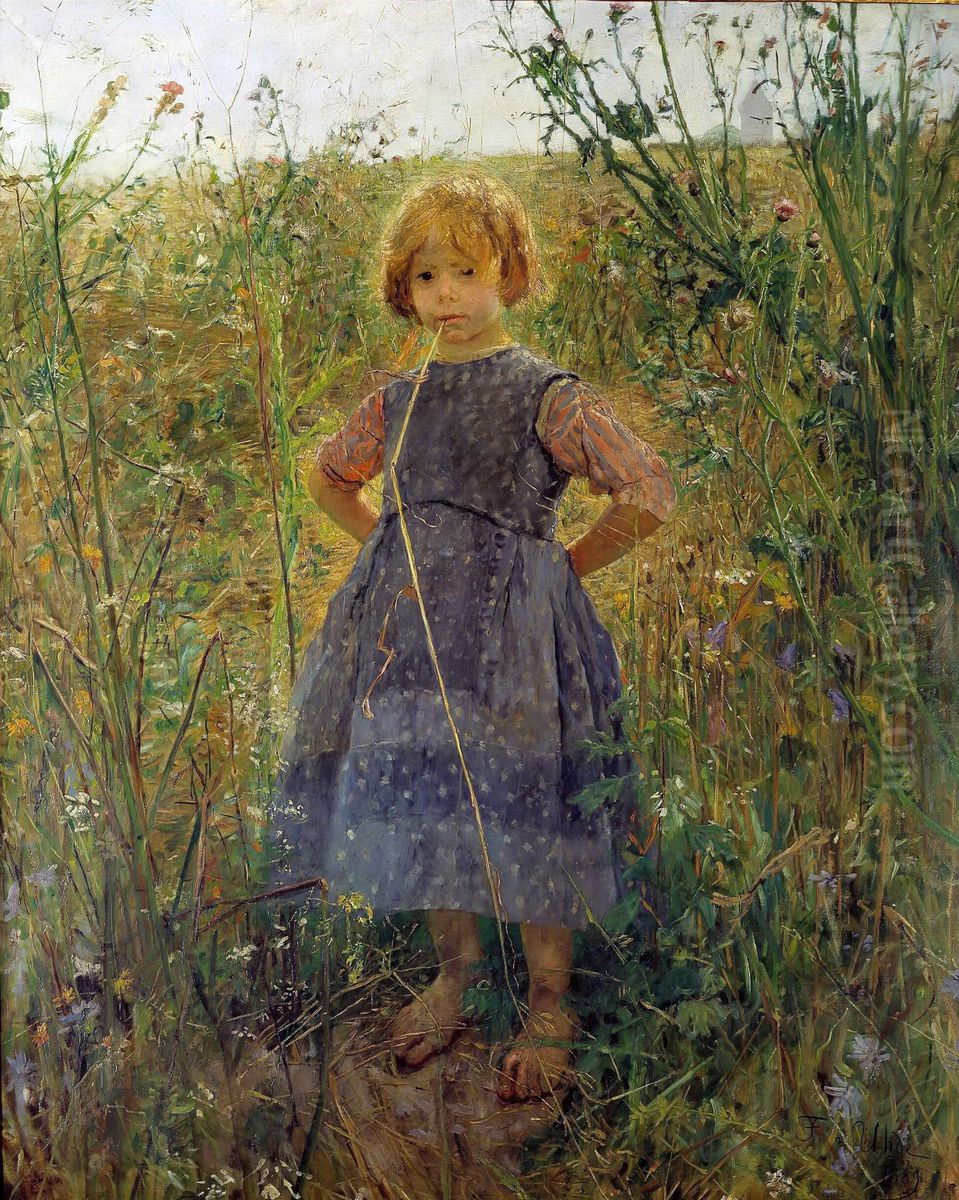 Little Heathland Princess Oil Painting by Fritz von Uhde