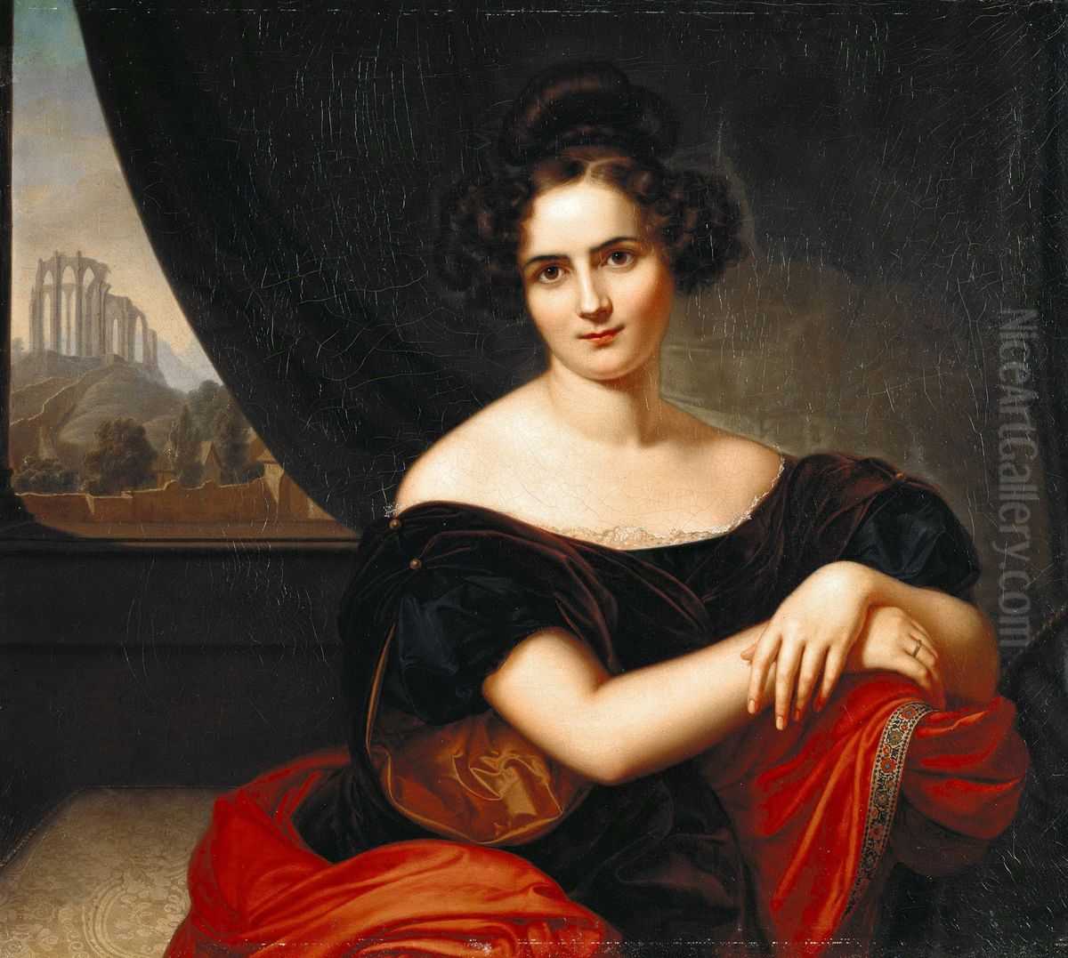 Bildnis Frau Gedike Oil Painting by Carl Joseph Begas