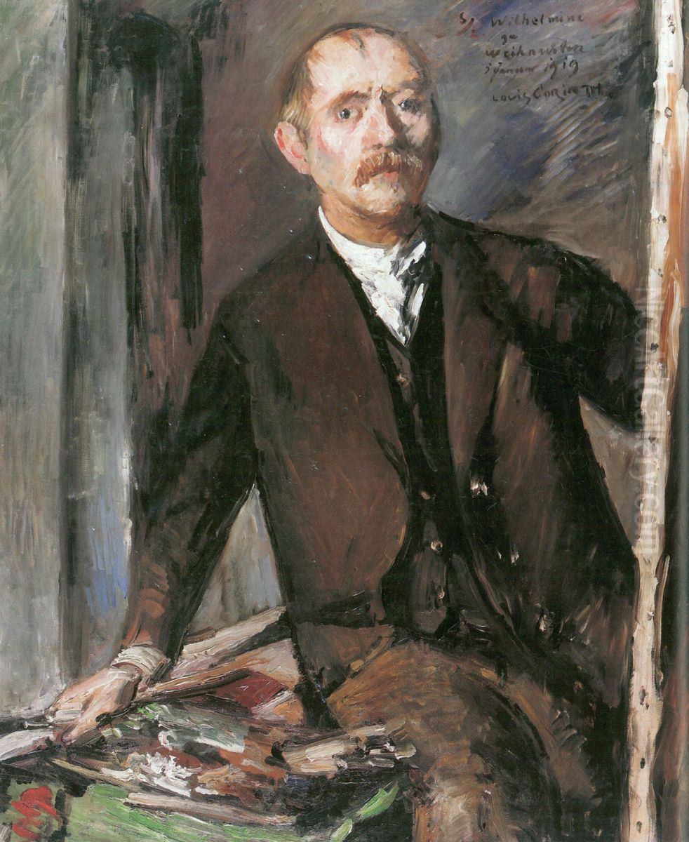 Self-Portrait on the Easel Oil Painting by Lovis (Franz Heinrich Louis) Corinth