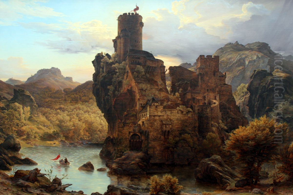 Knight's castle Oil Painting by Karl Friedrich Lessing