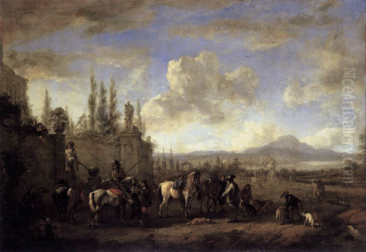 Setting out on the Hunt Oil Painting by Philips Wouwerman