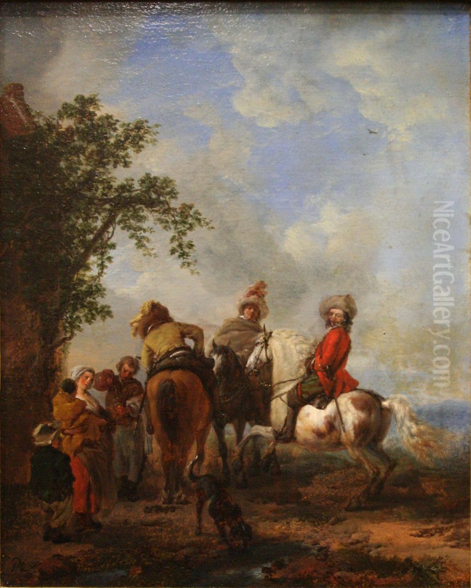 Le coup de l'etrier Oil Painting by Philips Wouwerman