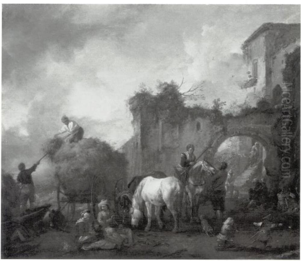 The Hay Wagon Oil Painting by Philips Wouwerman