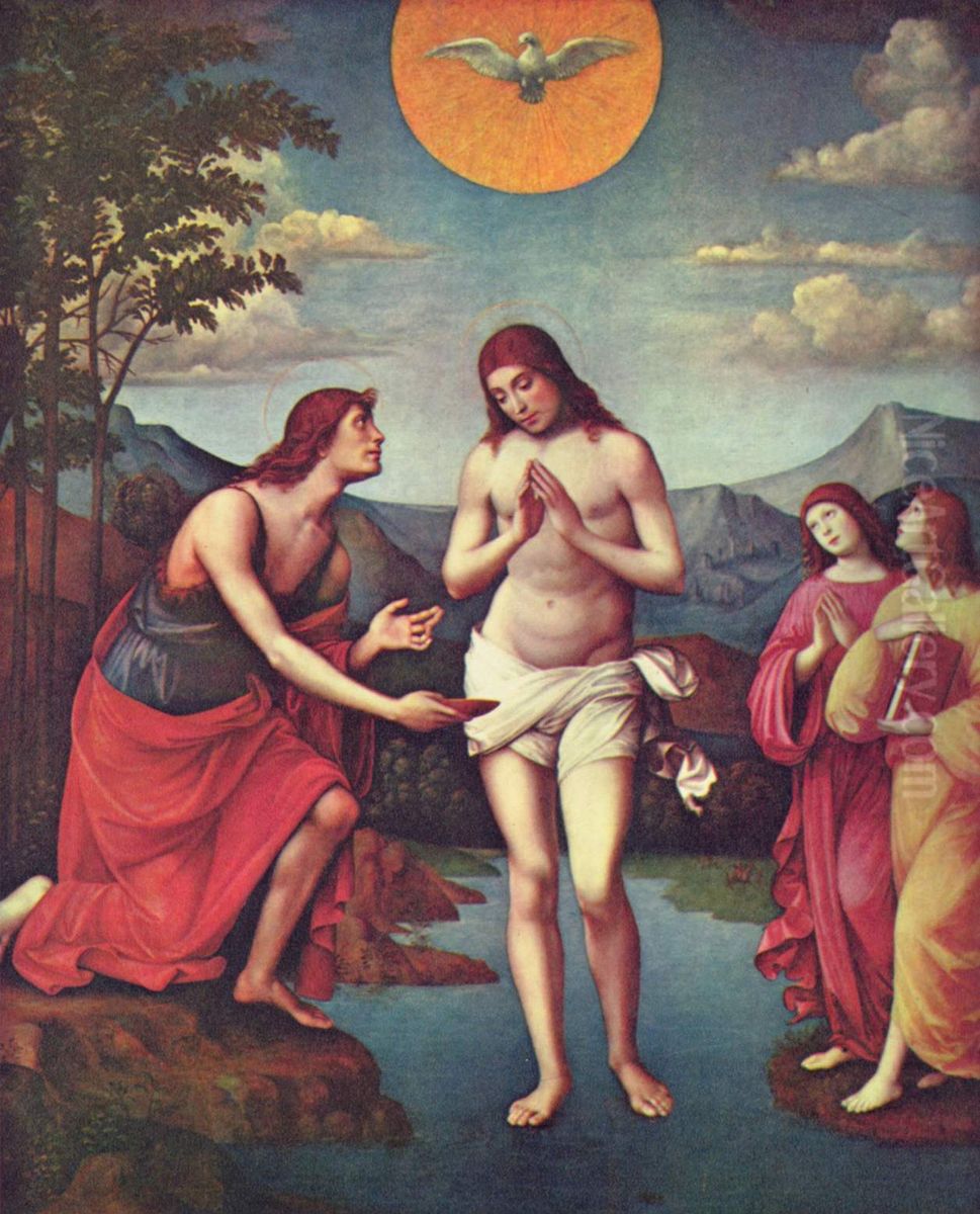 Taufe Christi Oil Painting by Francesco Francia
