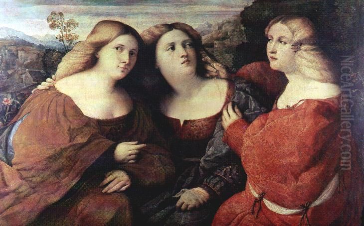 Die drei Schwestern Oil Painting by Palma Vecchio