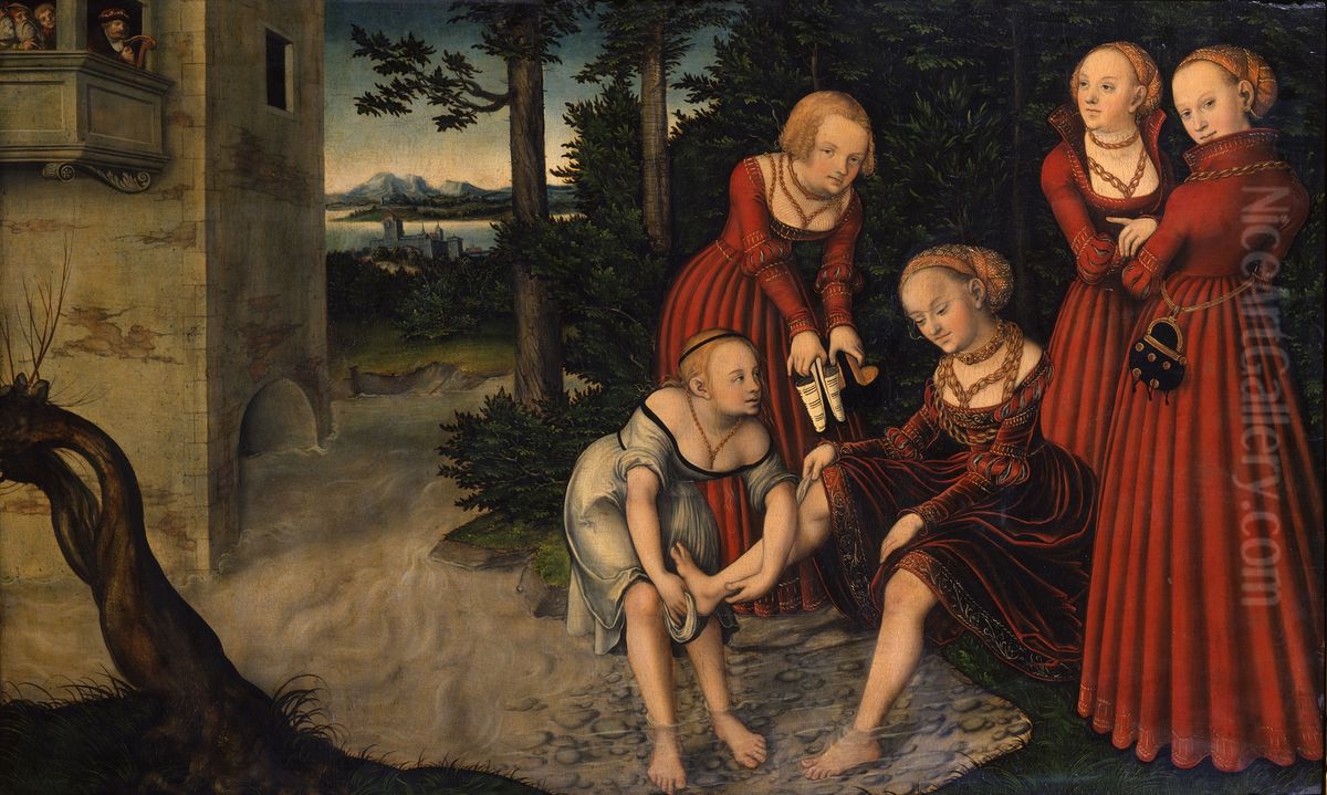 David and Bathsheba Oil Painting by Lucas The Younger Cranach