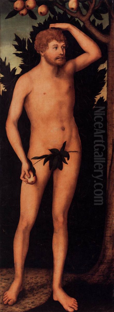 Adam Oil Painting by Lucas The Younger Cranach
