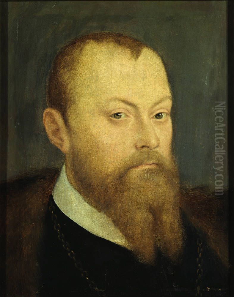Kurfurst Moritz von Sachsen (1521-1553) Oil Painting by Lucas The Younger Cranach
