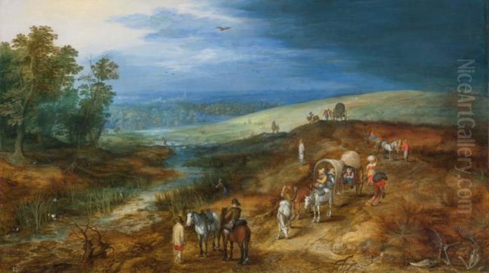 Landschaft mit dem Rohrdommeljager Oil Painting by Jan Brughel