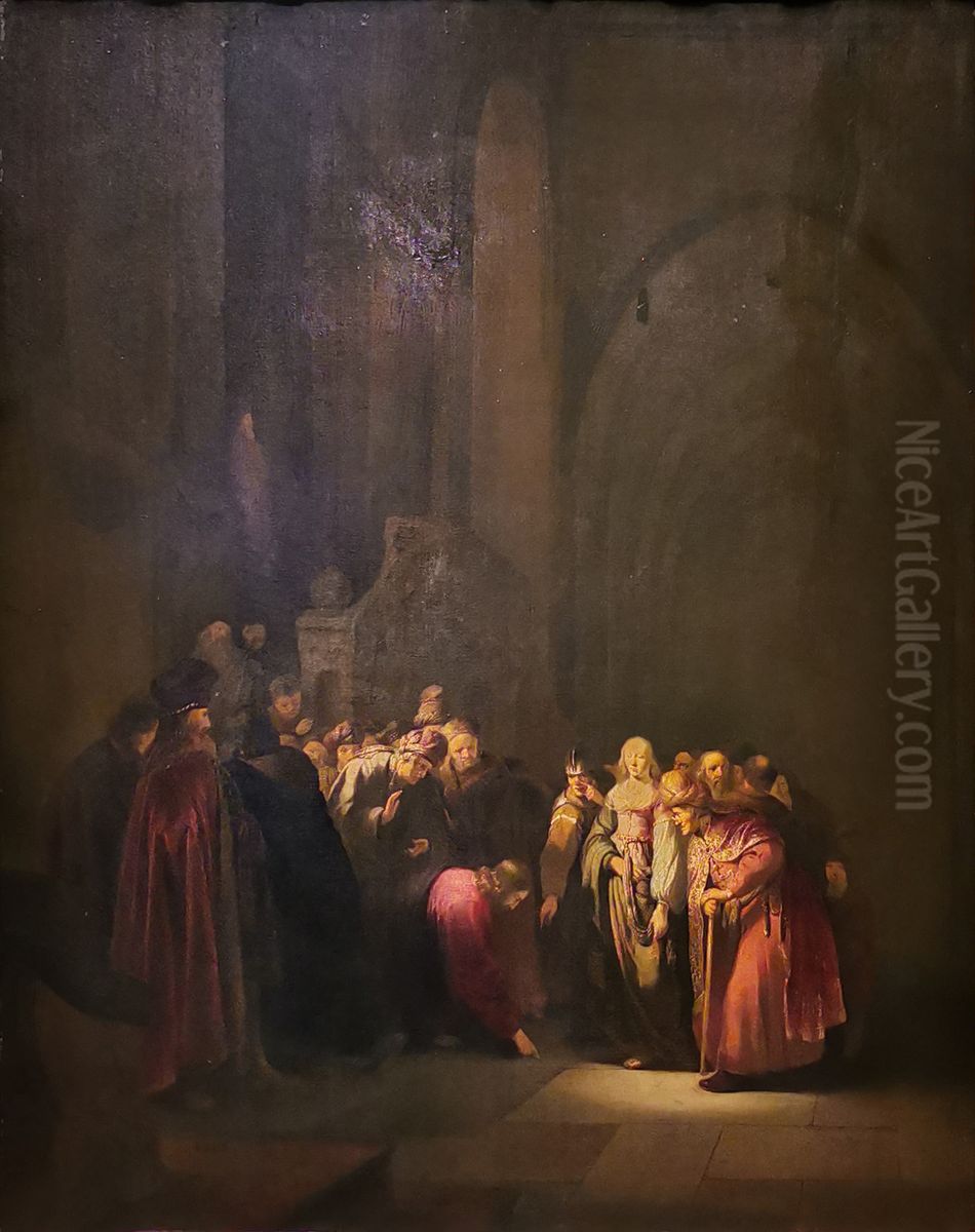 Die Ehebrecherin vor Christus Oil Painting by Willem De Poorter